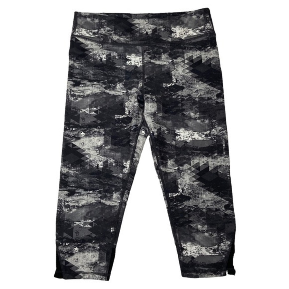Zobha Capri Leggings Black White Gray‎ Athletic Fitness Size Large